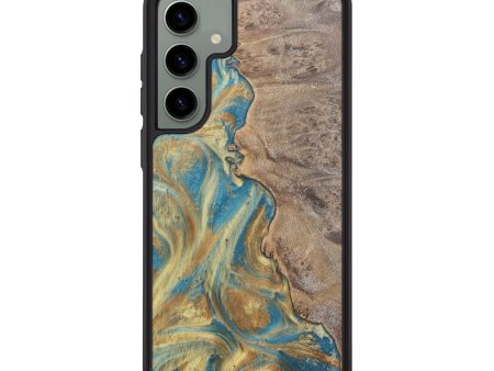 Galaxy S24 Plus Wood Phone Case - Sileas (Teal & Gold, 727168) Sale