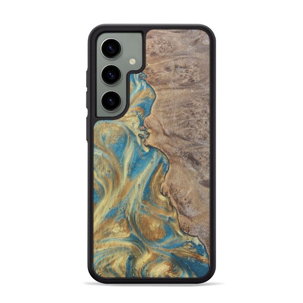 Galaxy S24 Plus Wood Phone Case - Sileas (Teal & Gold, 727168) Sale