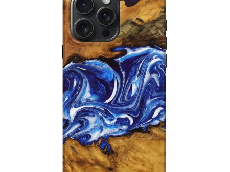 iPhone 16 Pro Max Wood Live Edge Phone Case - Katelyn (Blue, 729358) Online now