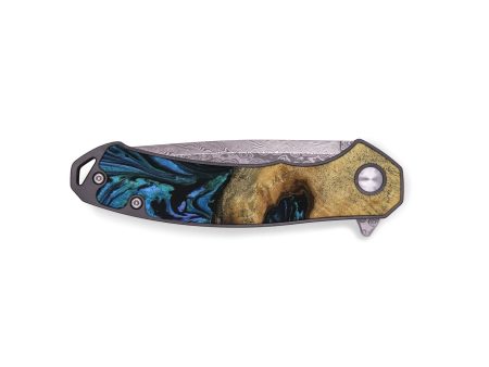 EDC Wood Pocket Knife - Kerri (Blue, 729008) on Sale