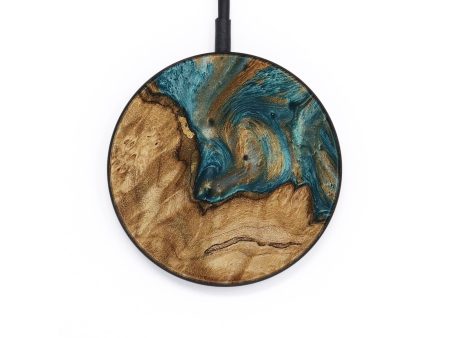 Circle Wood Wireless Charger - Mozell (Teal & Gold, 730793) Cheap