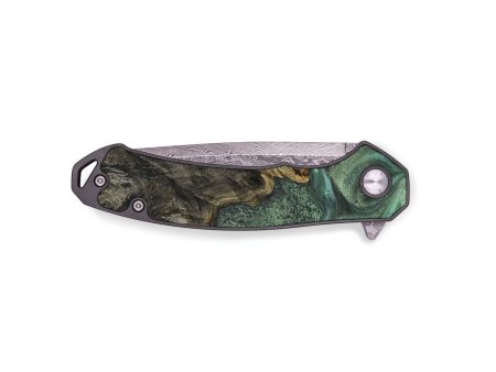 EDC Wood Pocket Knife - Munaz (Green, 731081) on Sale