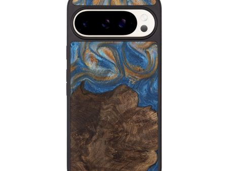 Pixel 9 Wood Phone Case - Kathye (Teal & Gold, 729227) For Discount