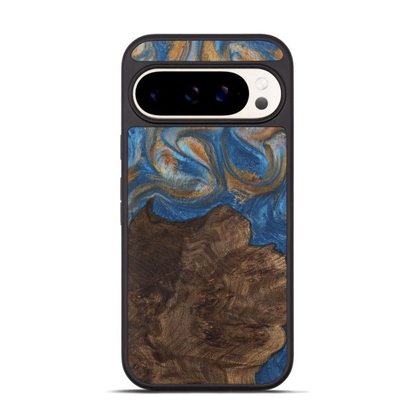 Pixel 9 Wood Phone Case - Kathye (Teal & Gold, 729227) For Discount