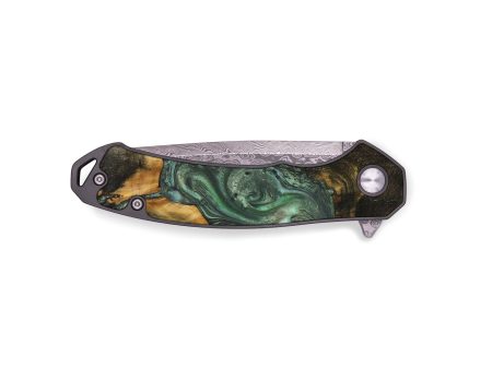 EDC Wood Pocket Knife - Benita (Green, 731118) Cheap