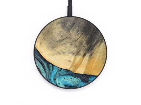 Circle Wood Wireless Charger - Angela (Blue, 726573) Online now