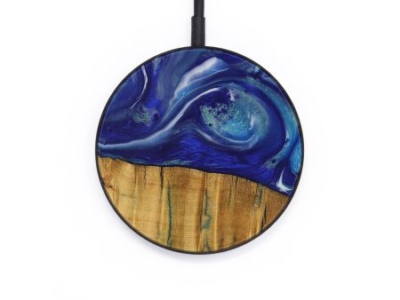 Circle Wood Wireless Charger - Robena (Blue, 730803) Online now