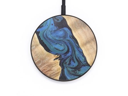 Circle Wood Wireless Charger - Sidney (Blue, 726897) For Cheap