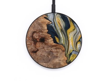 Circle Wood Wireless Charger - Furrukh (Teal & Gold, 729480) Sale