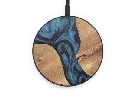 Circle Wood Wireless Charger - Sidney (Blue, 726904) Online Hot Sale