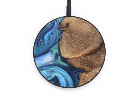 Circle Wood Wireless Charger - Lyle (Blue, 727284) Sale