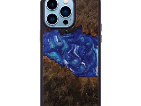 iPhone 14 Pro Max Wood Phone Case - Andi (Blue, 728181) Supply