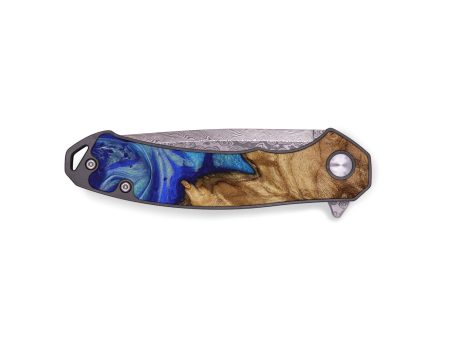 EDC Wood Pocket Knife - Spring (Blue, 730787) Cheap