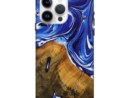 iPhone 15 Pro Max Wood Live Edge Phone Case - Ariela (Blue, 728523) Fashion