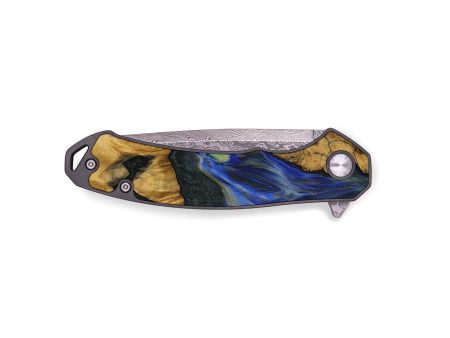 EDC Wood Pocket Knife - Muire (Blue, 731305) For Sale