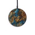 Circle Wood Wireless Charger - Lazlo (Teal & Gold, 728599) For Sale