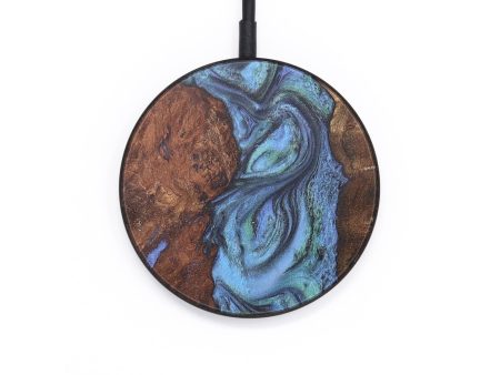 Circle Wood Wireless Charger - Joselyn (Blue, 726557) For Sale