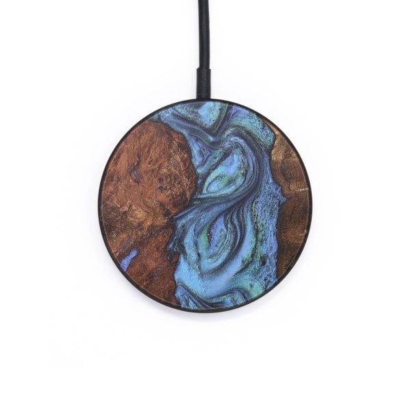 Circle Wood Wireless Charger - Joselyn (Blue, 726557) For Sale