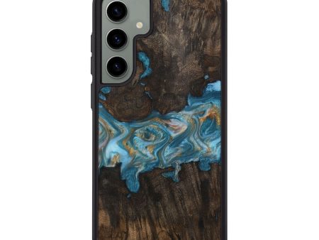 Galaxy S24 Plus Wood Phone Case - Adrien (Teal & Gold, 728053) For Cheap