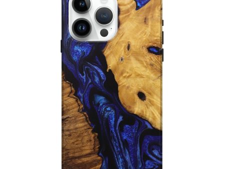 iPhone 15 Pro Max Wood Live Edge Phone Case - Cecelia (Blue, 727696) on Sale