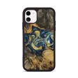 iPhone 11 Wood Phone Case - Moniek (Teal & Gold, 729240) Discount