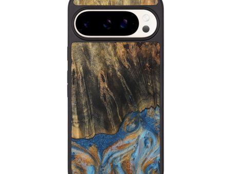 Pixel 9 Wood Phone Case - Herma (Teal & Gold, 729234) Online Sale