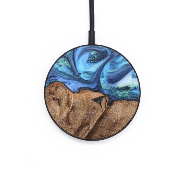 Circle Wood Wireless Charger - Seth (Blue, 727285) Sale