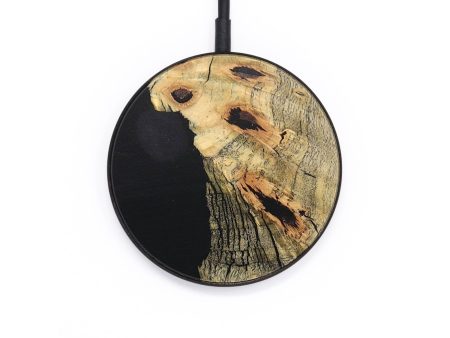 Circle Wood Wireless Charger - Mathew (Pure Black, 727282) on Sale