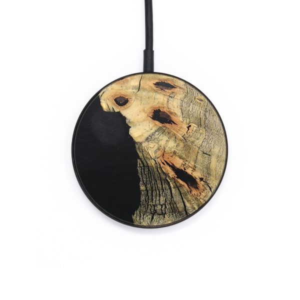 Circle Wood Wireless Charger - Mathew (Pure Black, 727282) on Sale