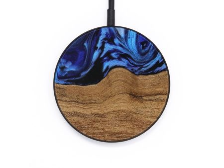 Circle Wood Wireless Charger - Behdad (Blue, 731313) Online Hot Sale