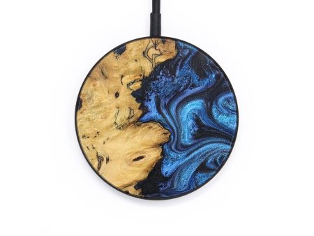 Circle Wood Wireless Charger - Josiah (Blue, 726568) Sale