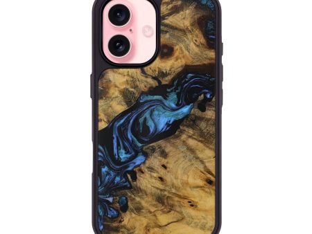 iPhone 16 Wood Phone Case - Bren (Blue, 728689) For Sale