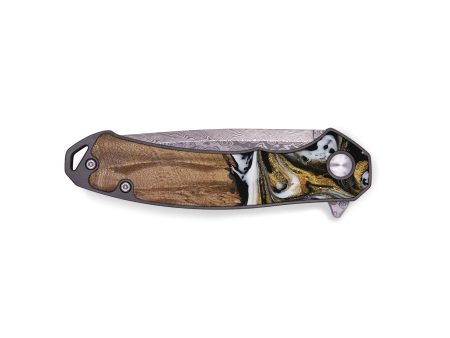 EDC Wood Pocket Knife - Leodora (Black & White, 729590) Online Sale