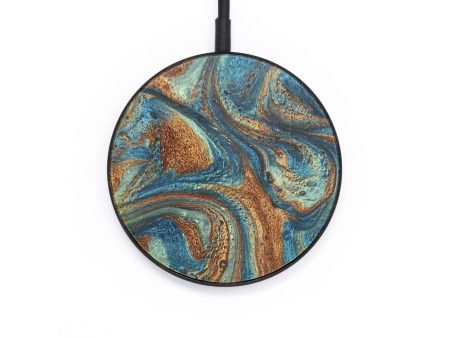 Circle ResinArt Wireless Charger - Aria (Teal & Gold, 727301) Online Sale