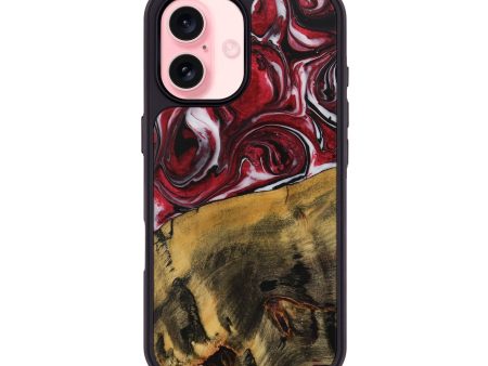 iPhone 16 Wood Phone Case - Ardeen (Red, 728700) Cheap