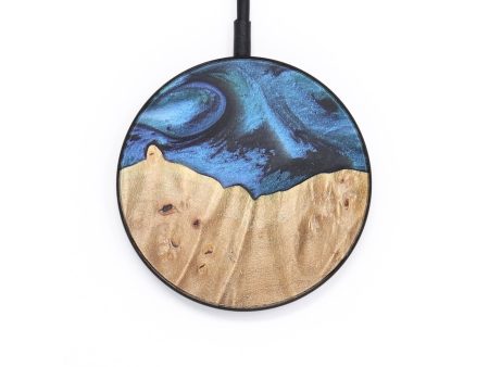 Circle Wood Wireless Charger - Jacob (Blue, 726901) Cheap