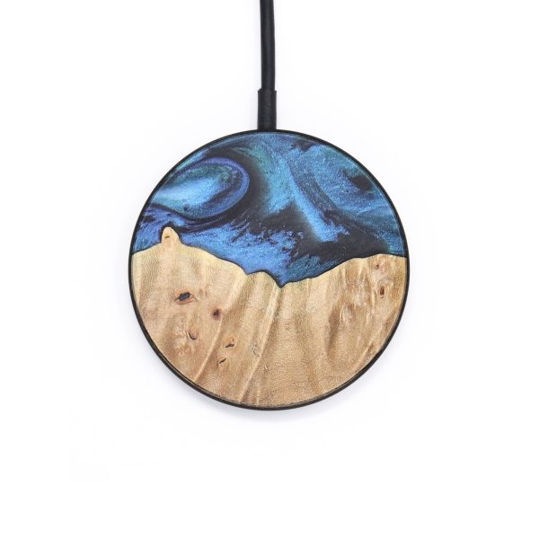 Circle Wood Wireless Charger - Jacob (Blue, 726901) Cheap