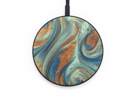 Circle ResinArt Wireless Charger - Shaun (Teal & Gold, 727297) Online Sale