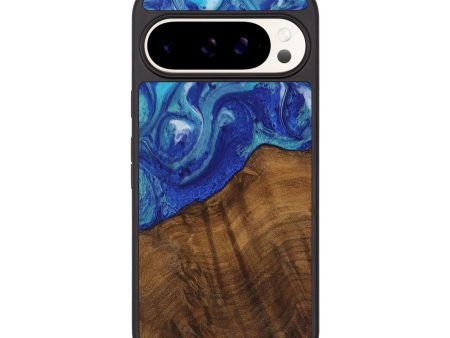 Pixel 9 Wood Phone Case - Rhetta (Blue, 728197) Hot on Sale