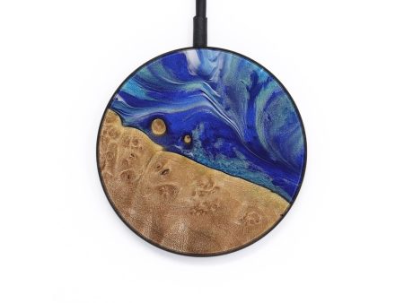 Circle Wood Wireless Charger - Briley (Blue, 730828) Online Sale