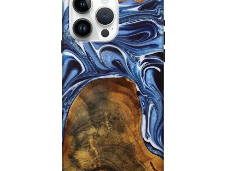 iPhone 15 Pro Max Wood Live Edge Phone Case - Adrain (Blue, 728998) Online