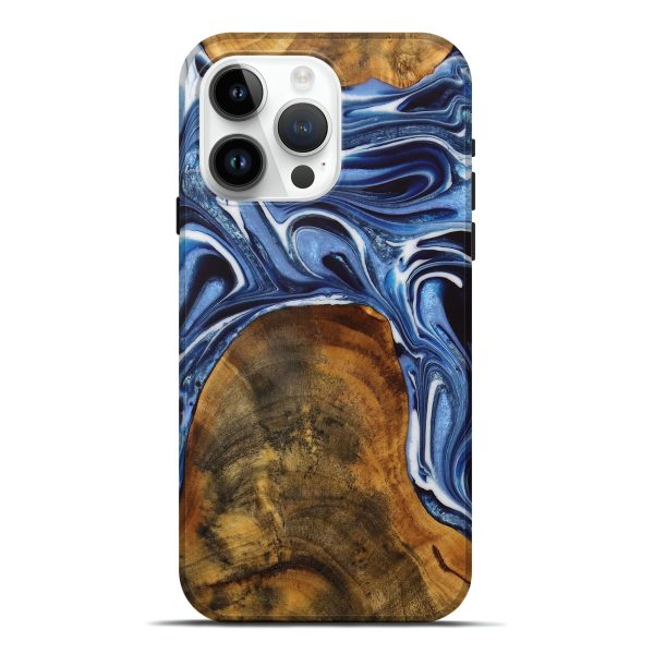 iPhone 15 Pro Max Wood Live Edge Phone Case - Adrain (Blue, 728998) Online