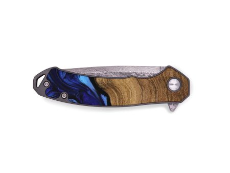 EDC Wood Pocket Knife - Johan (Blue, 731306) Cheap