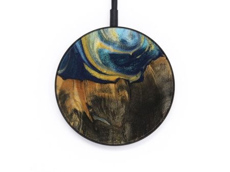 Circle Wood Wireless Charger - Grace (Teal & Gold, 729316) For Cheap