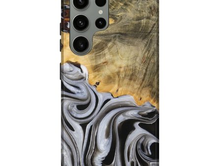 Galaxy S23 Ultra Wood Live Edge Phone Case - Kaylee (Black & White, 730985) For Sale