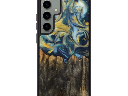 Galaxy S24 Plus Wood Phone Case - Rafaela (Teal & Gold, 729241) Cheap