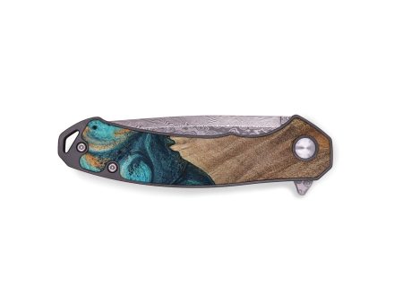 EDC Wood Pocket Knife - Electra (Teal & Gold, 729763) For Discount