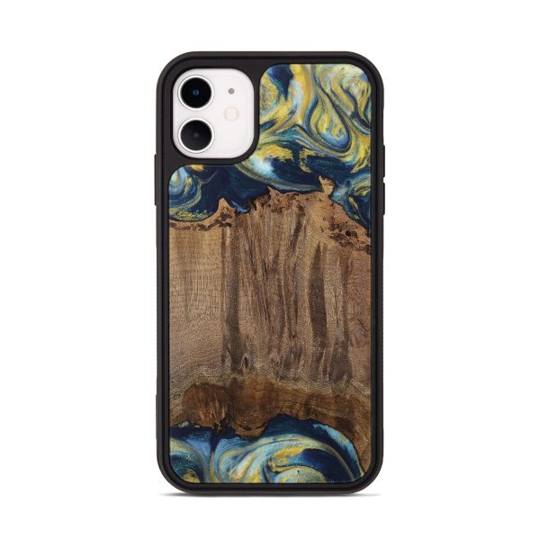 iPhone 11 Wood Phone Case - Takis (Teal & Gold, 729297) Discount