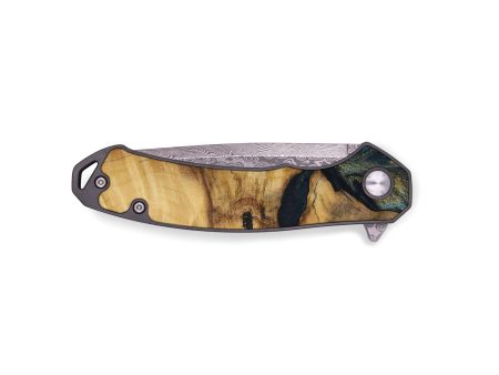 EDC Wood Pocket Knife - Cara (Teal & Gold, 728348) Online Sale