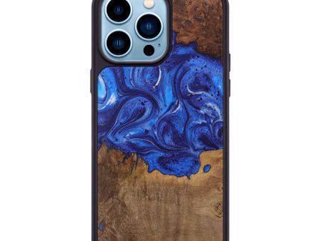 iPhone 14 Pro Max Wood Phone Case - Shaquana (Blue, 728277) Supply